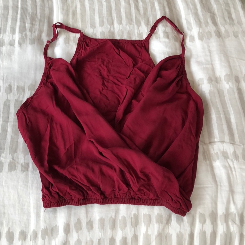 Red deep v cross front tank
